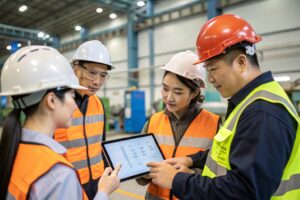 team using cloud tablets
